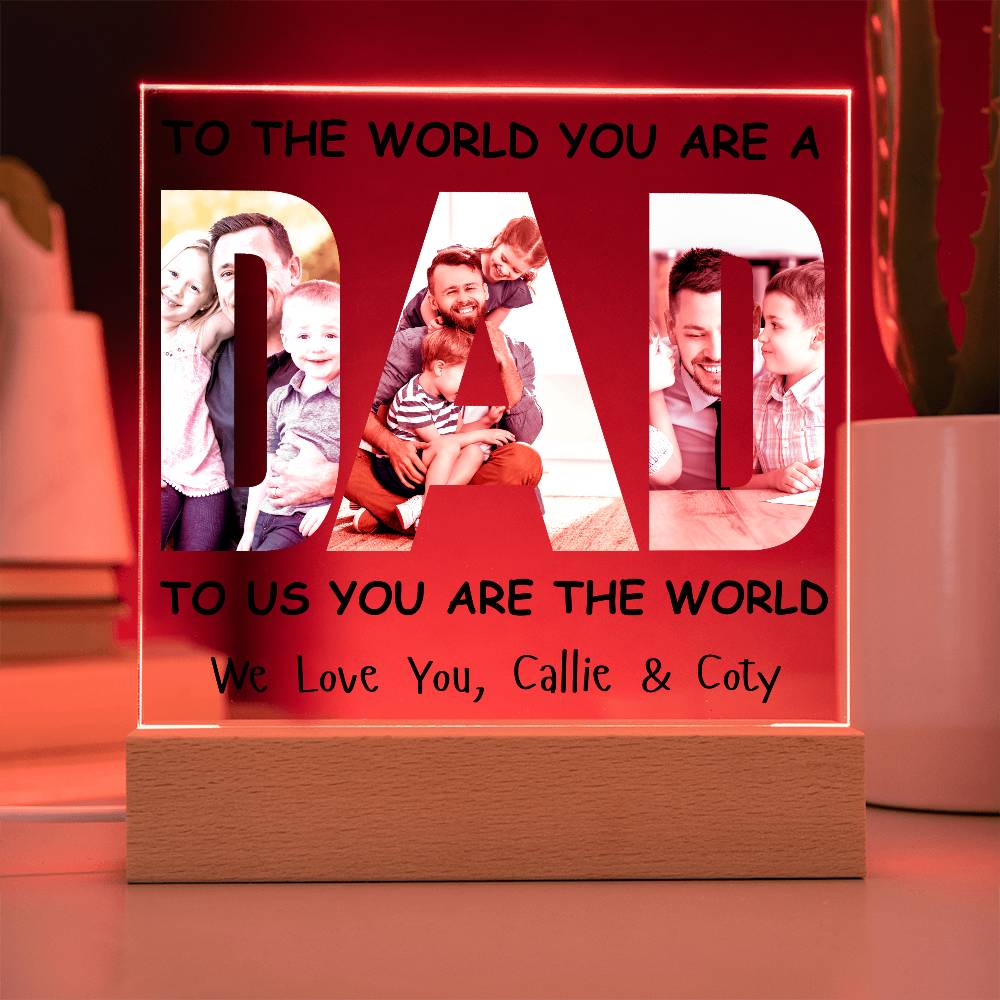 Personalized DAD Photo LED Lighted Acrylic Plaque