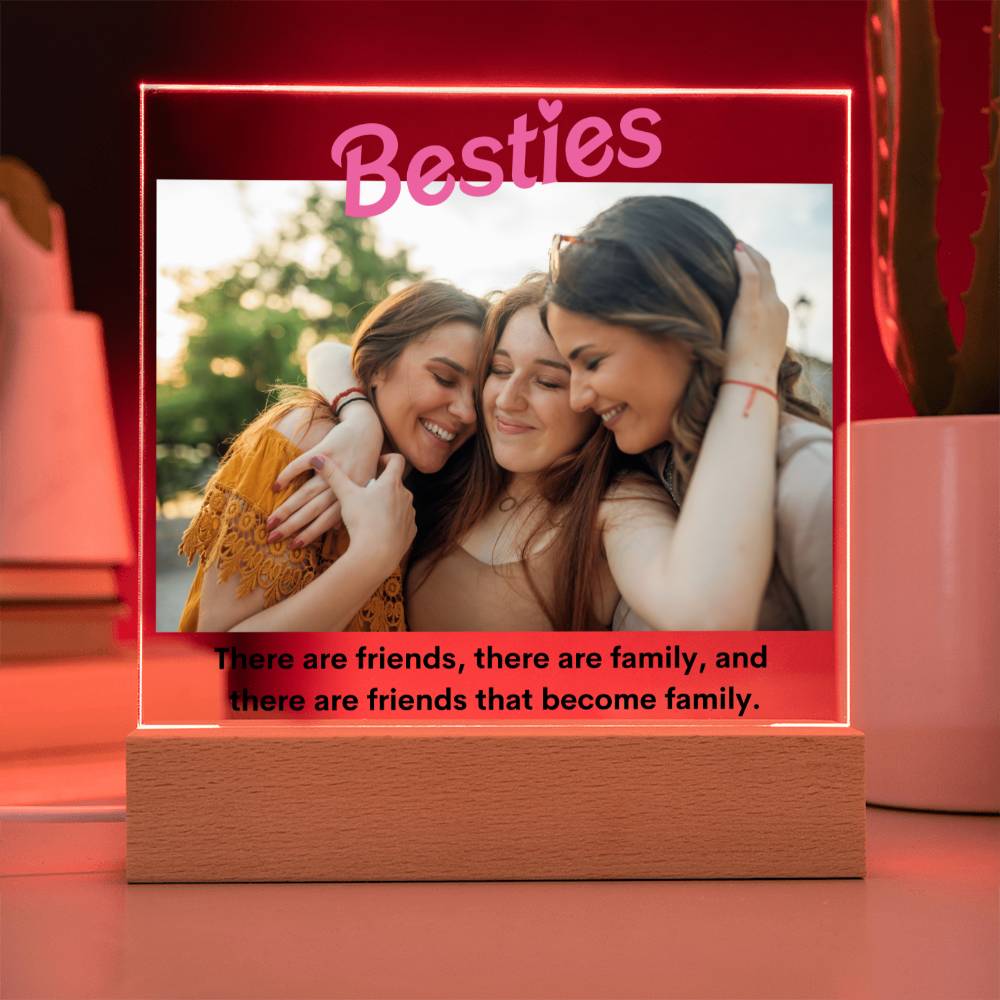 Personalized Besties Photo LED Lighted Plaque