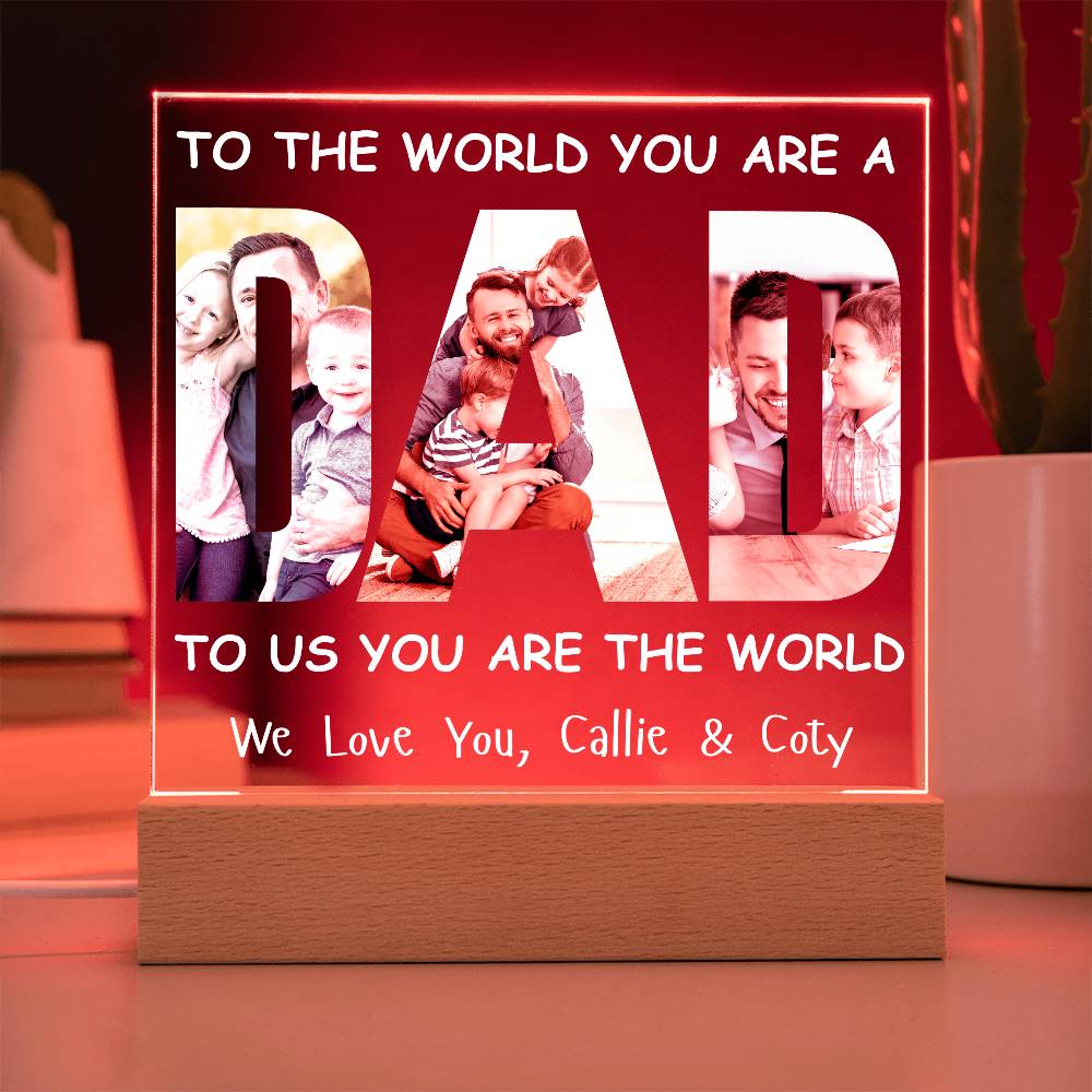 Personalized DAD Photo LED Lighted Acrylic Plaque