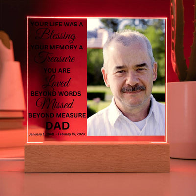 Dad Photo Memorial LED Lighted Plaque