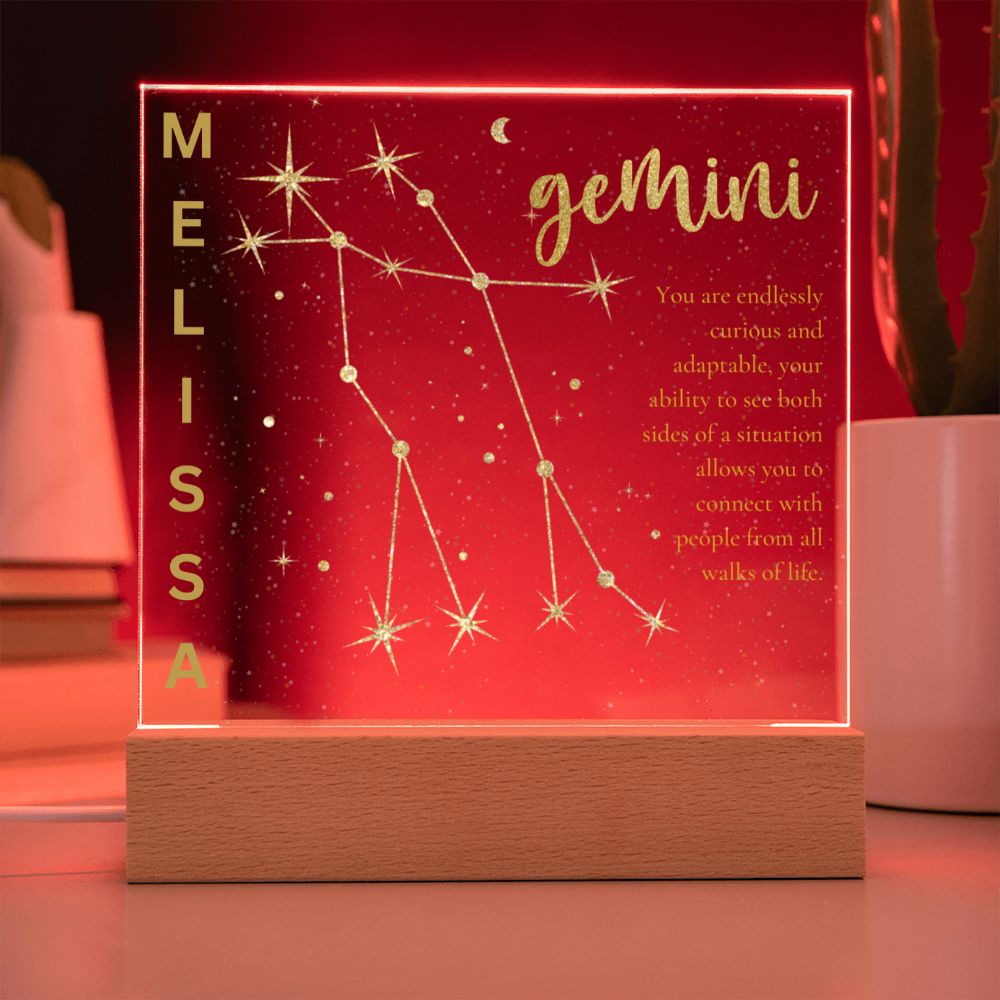 Personalized Gemini LED Lighted Plaque