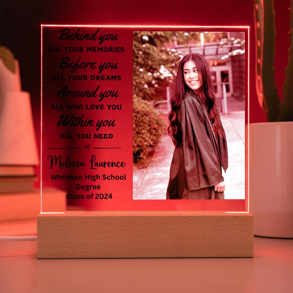 Personalized Photo Graduation Gift LED Lighted Acrylic Plaque