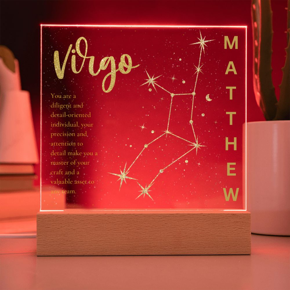 Personalized Virgo LED Lighted Name Plaque