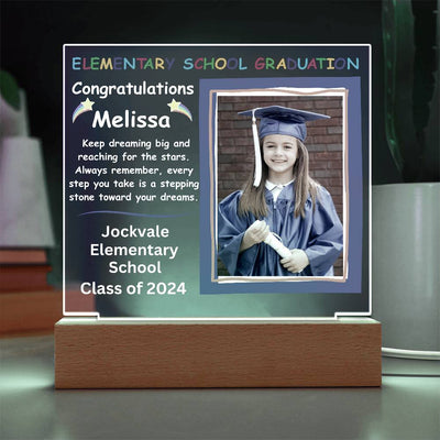 Personalized Photo Elementary School Graduation LED Lighted Acrylic Plaque