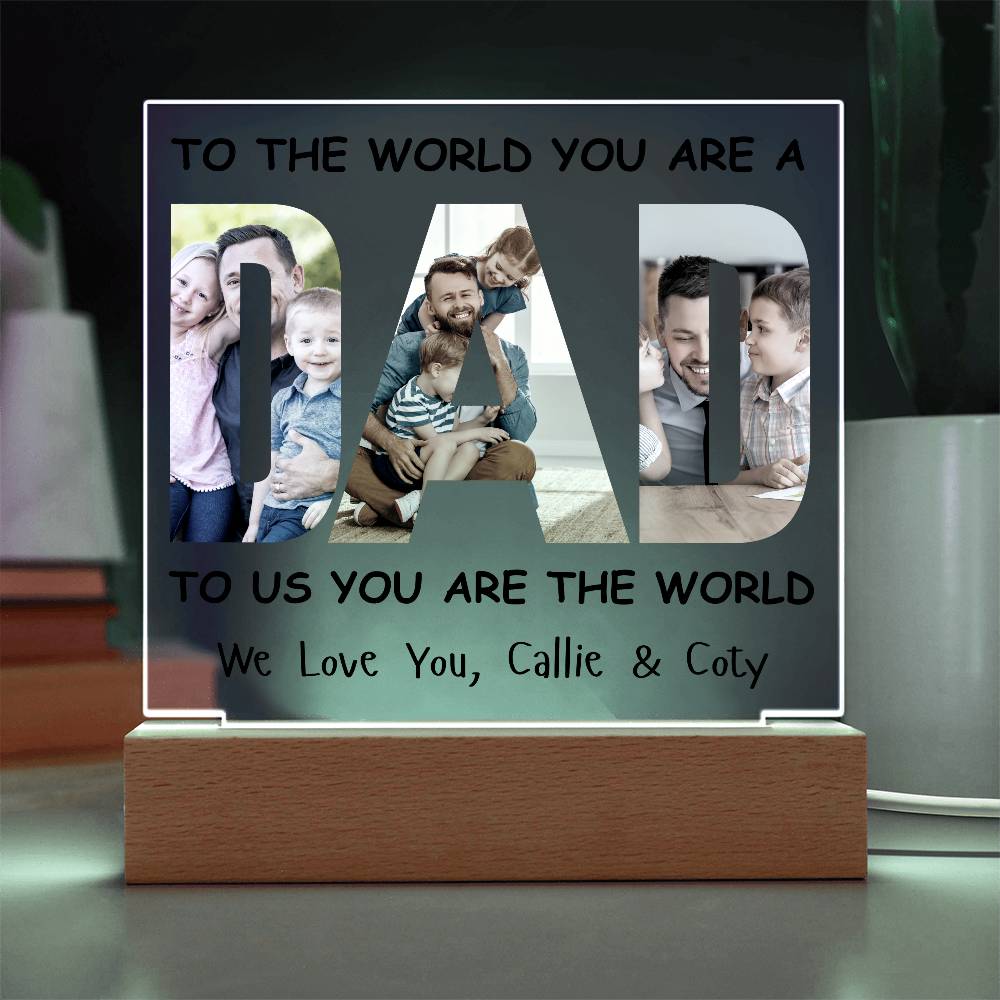 Personalized DAD Photo LED Lighted Acrylic Plaque