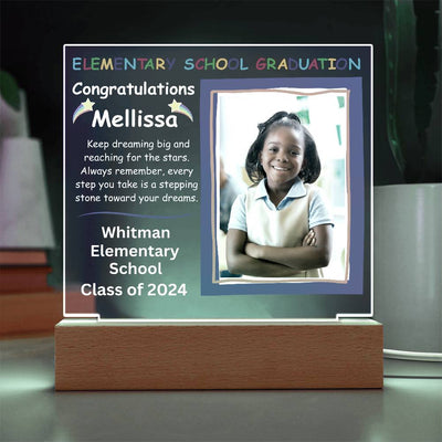 Personalized Elementary School Graduation Photo Acrylic Plaque