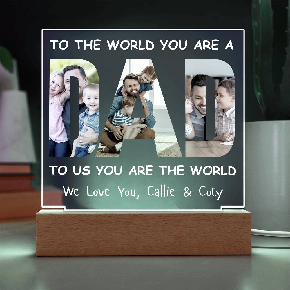 Personalized DAD Photo LED Lighted Acrylic Plaque