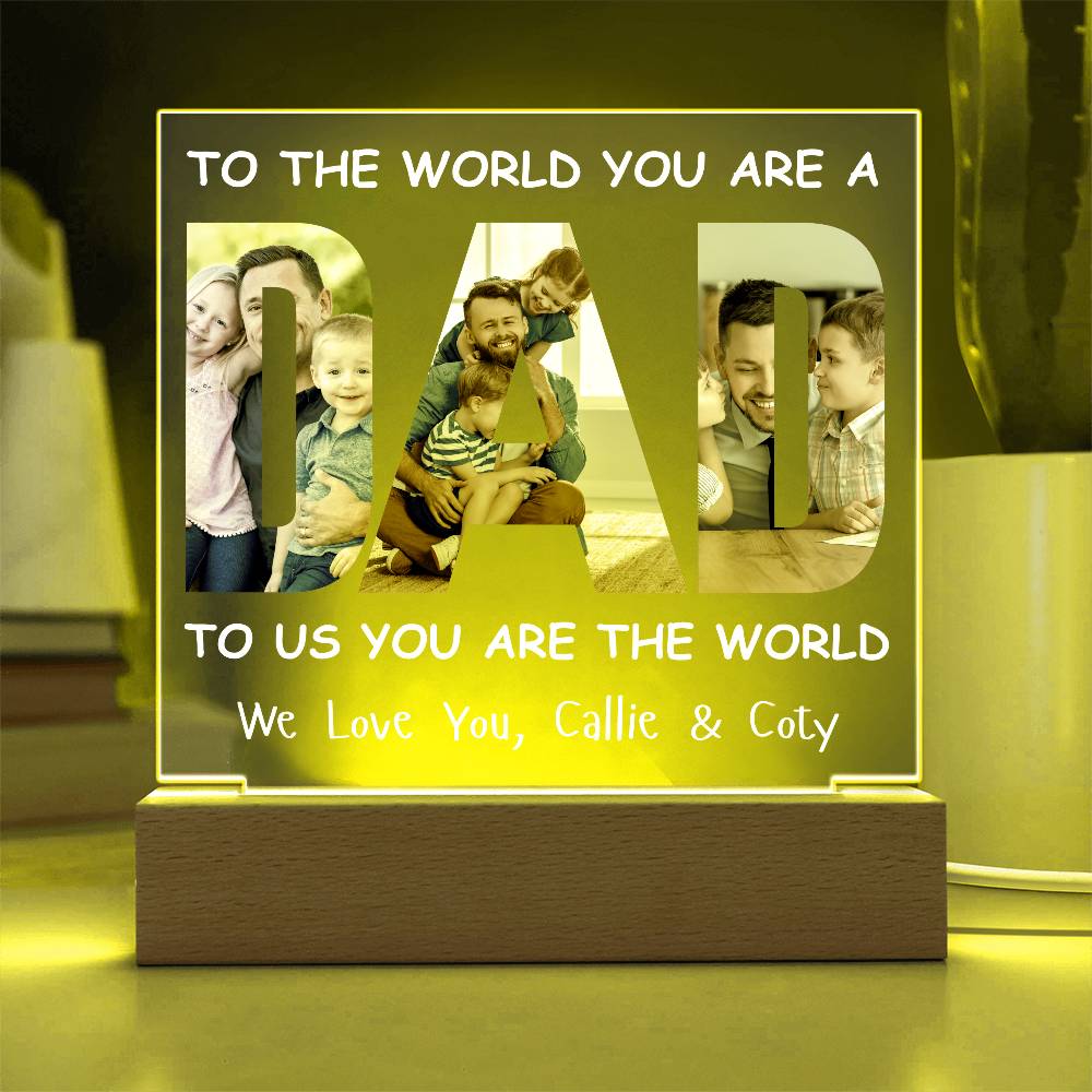 Personalized DAD Photo LED Lighted Acrylic Plaque