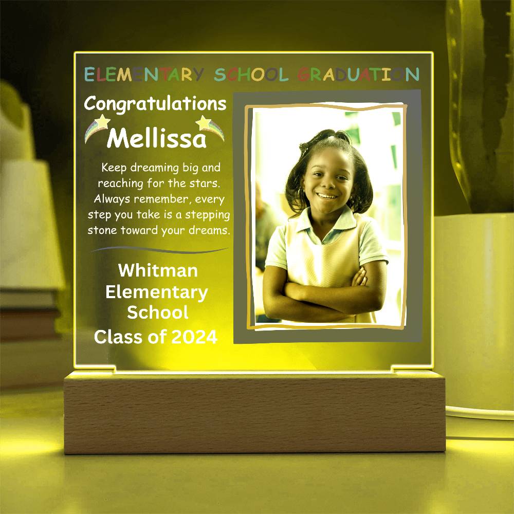 Personalized Elementary School Graduation Photo Acrylic Plaque