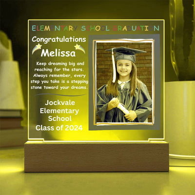 Personalized Photo Elementary School Graduation LED Lighted Acrylic Plaque