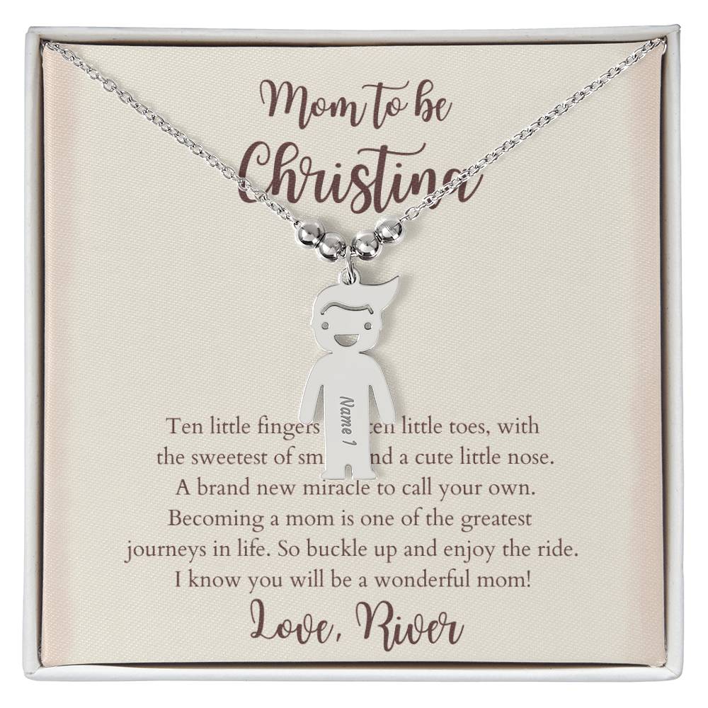 Personalized Mom Engraved Child Charm with Name