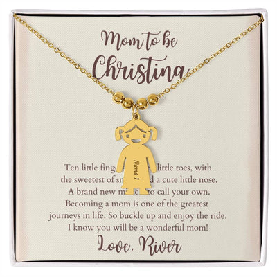 Personalized Mom Engraved Child Charm with Name