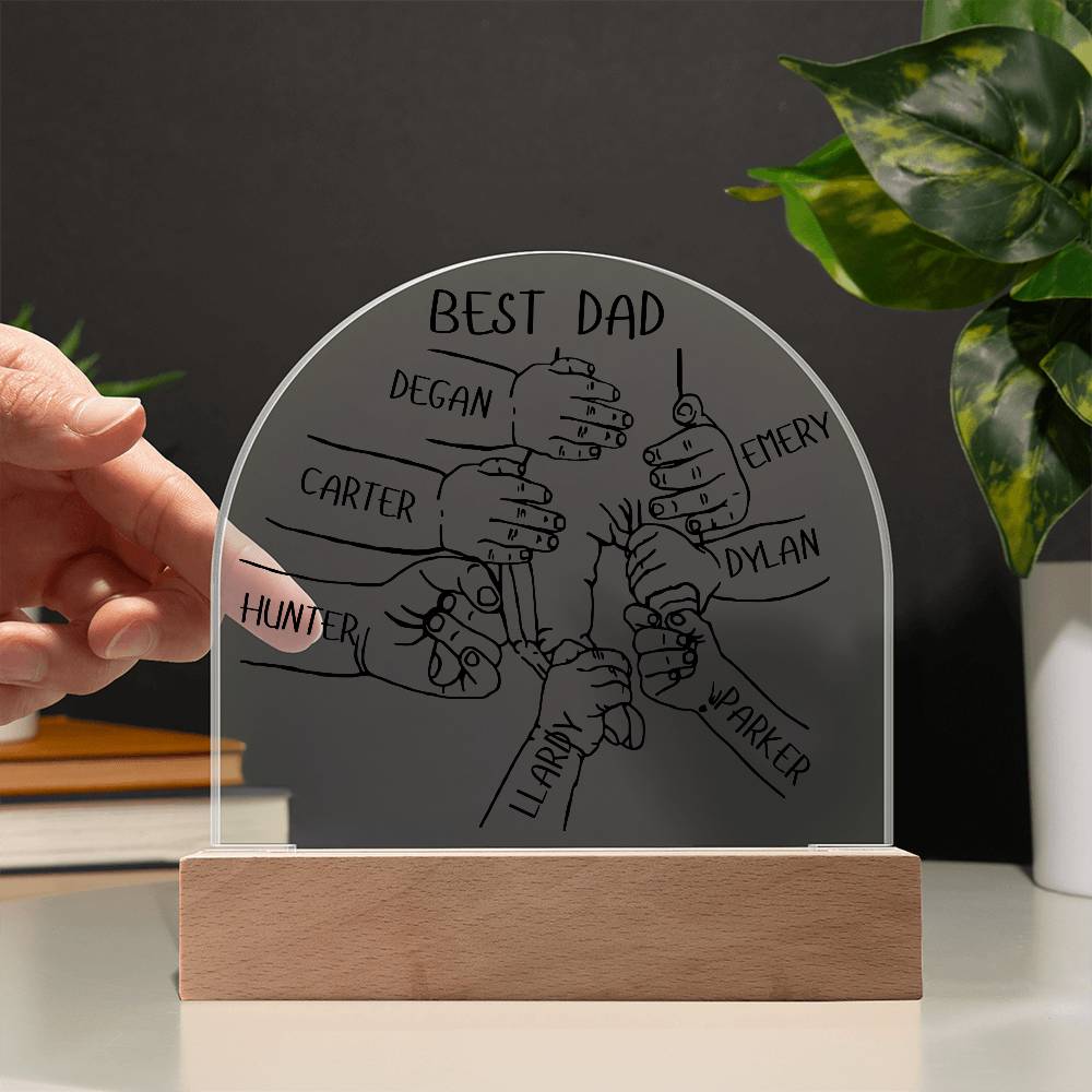 Personalized Best Dad LED Lighted Acrylic Plaque