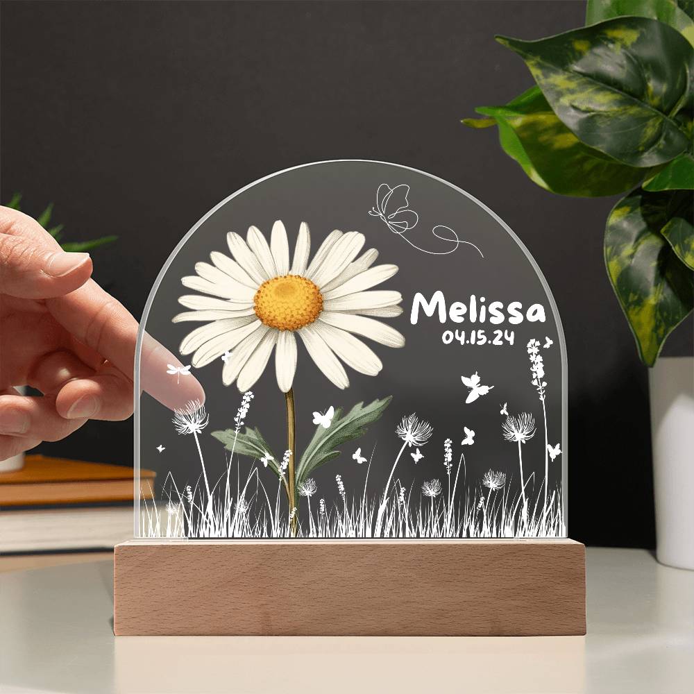 Personalized Birth Month Flower Night Light