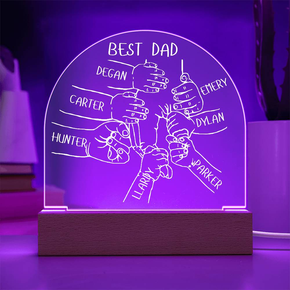 Personalized Best Dad LED Lighted Acrylic Plaque