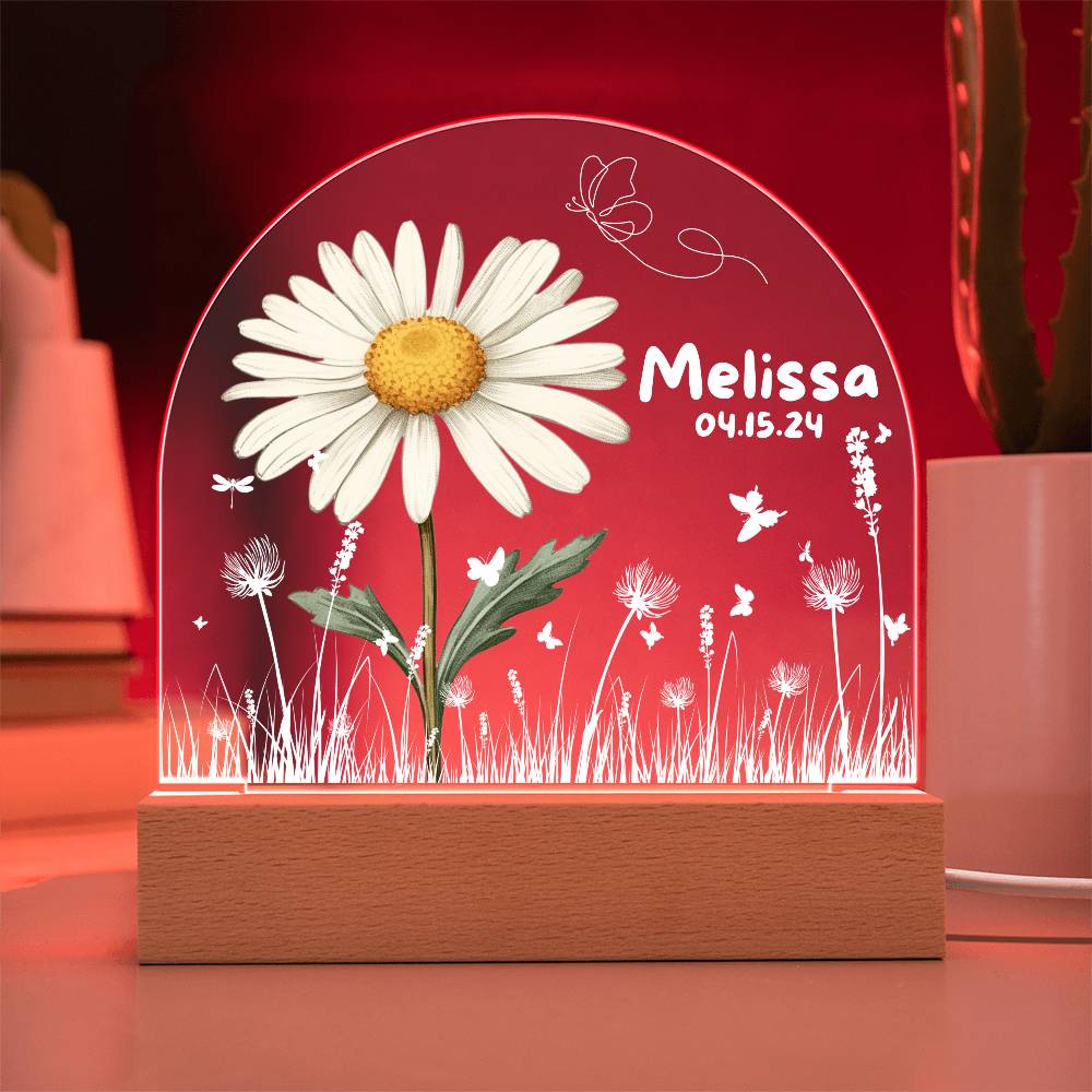 Personalized Birth Month Flower Night Light