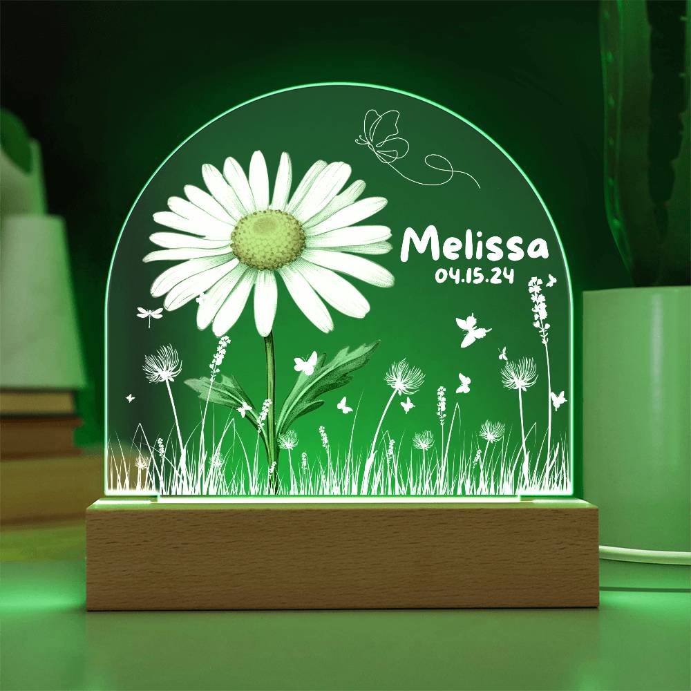 Personalized Birth Month Flower Night Light