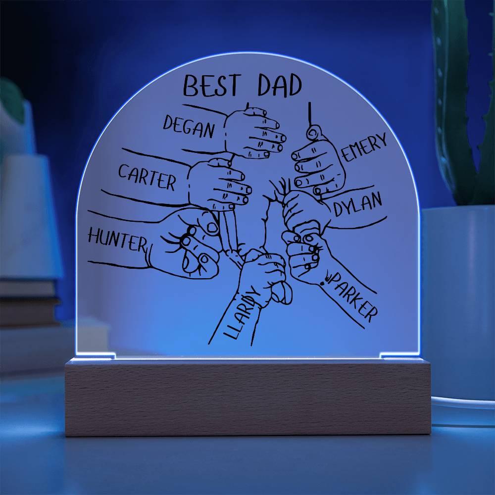 Personalized Best Dad LED Lighted Acrylic Plaque