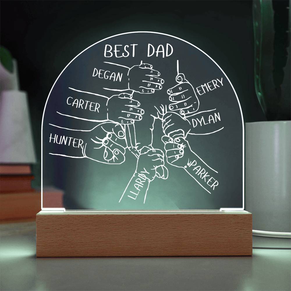 Personalized Best Dad LED Lighted Acrylic Plaque