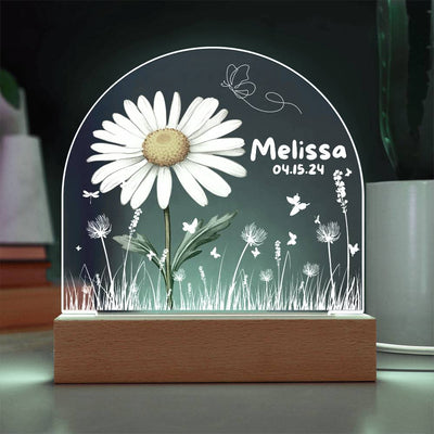 Personalized Birth Month Flower Night Light