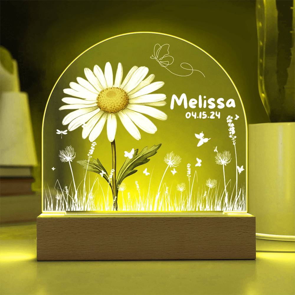 Personalized Birth Month Flower Night Light