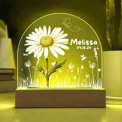 Personalized Birth Month Flower Night Light