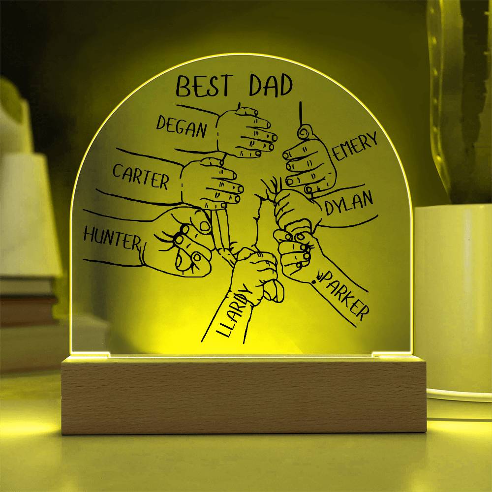 Personalized Best Dad LED Lighted Acrylic Plaque