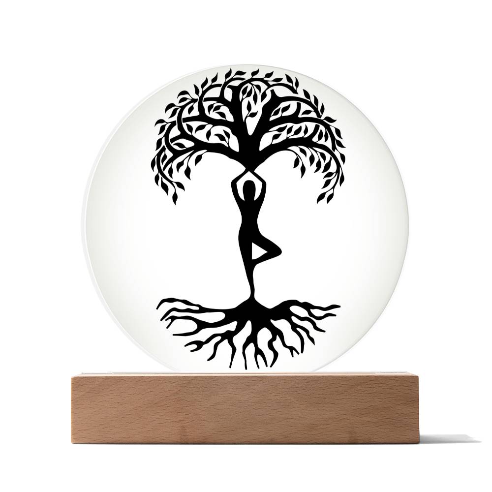 Yoga Buddha Tree LED Lighted Plaque