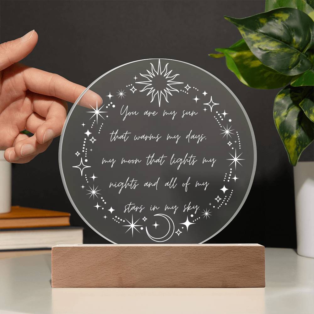 You Are My Sun Moon and Stars LED Lighted Plaque