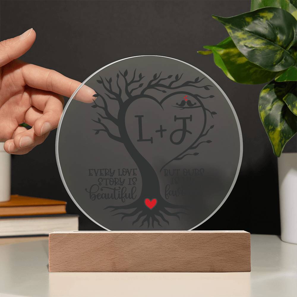 Personalized Our Love Story LED Lighted Plaque