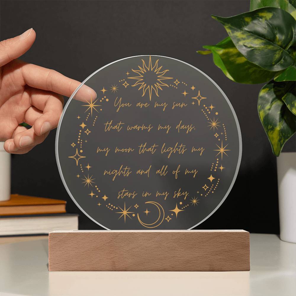 You Are My Sun Moon & Stars LED Lighted Plaque