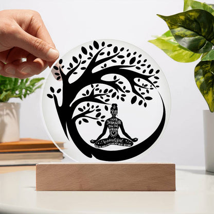 Yoga Girl LED Lighted Plaque