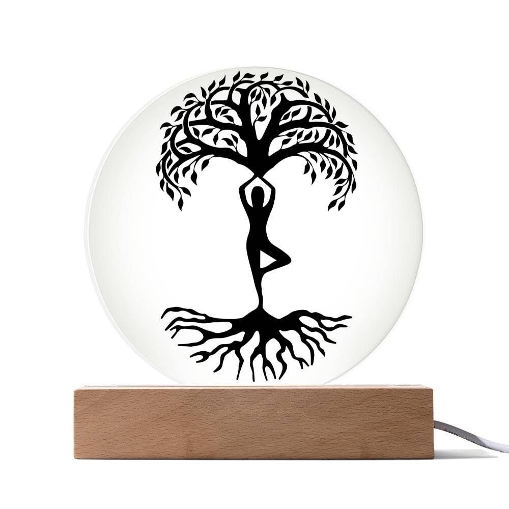 Yoga Buddha Tree LED Lighted Plaque