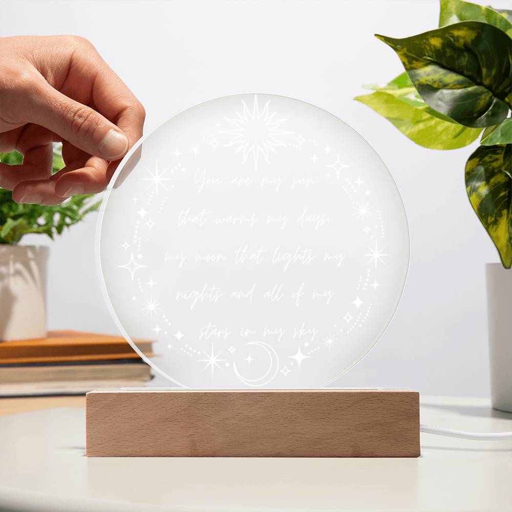 You Are My Sun Moon and Stars LED Lighted Plaque