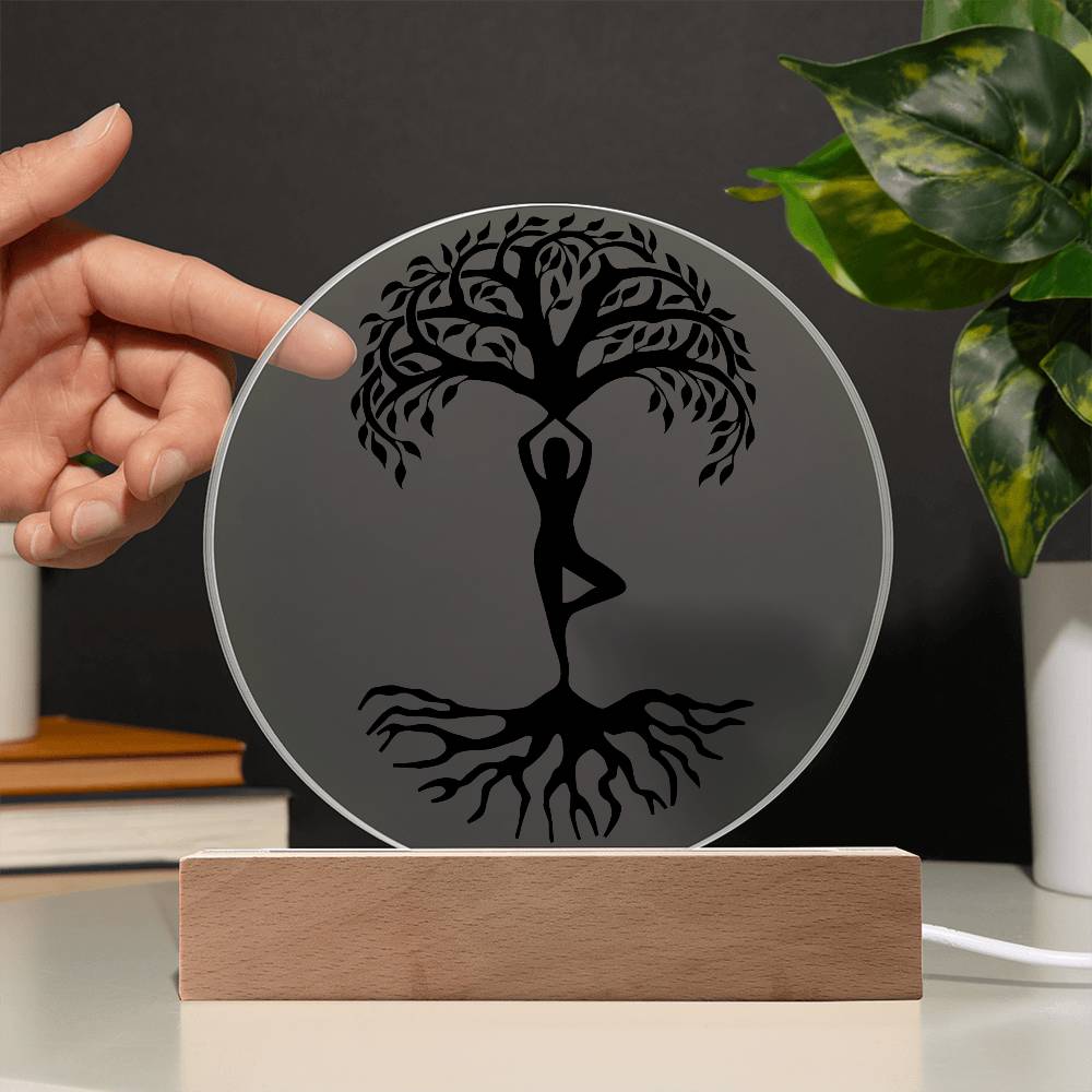 Yoga Buddha Tree LED Lighted Plaque