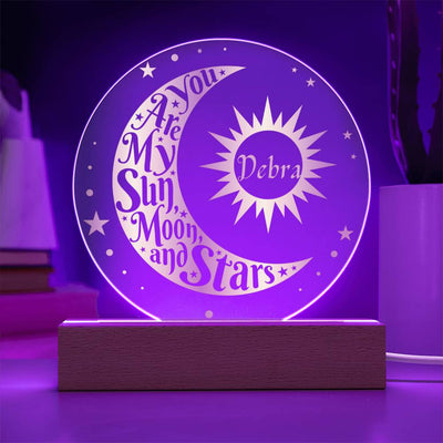 You Are My Sun Moon & Stars LED Lighted Plaque