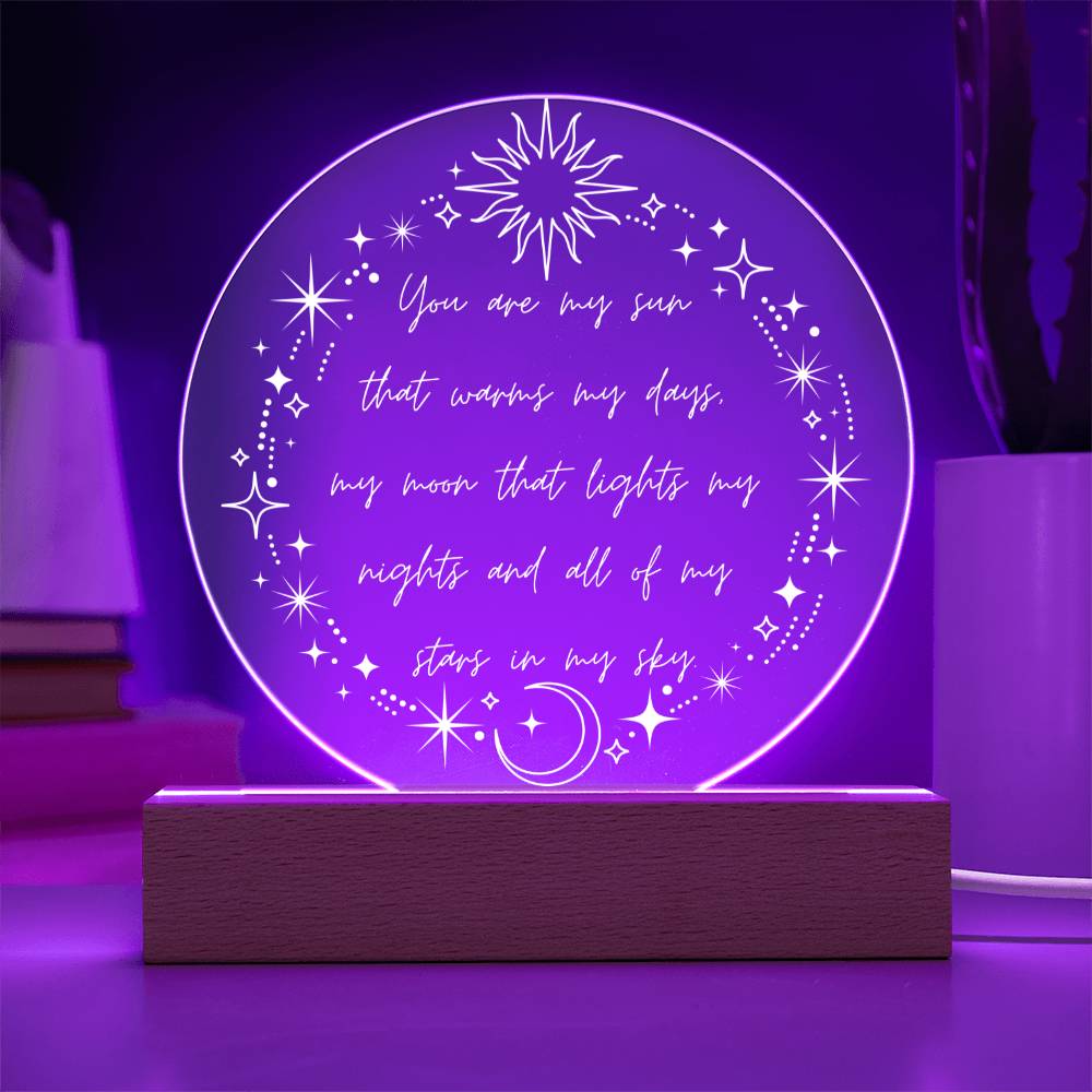 You Are My Sun Moon and Stars LED Lighted Plaque