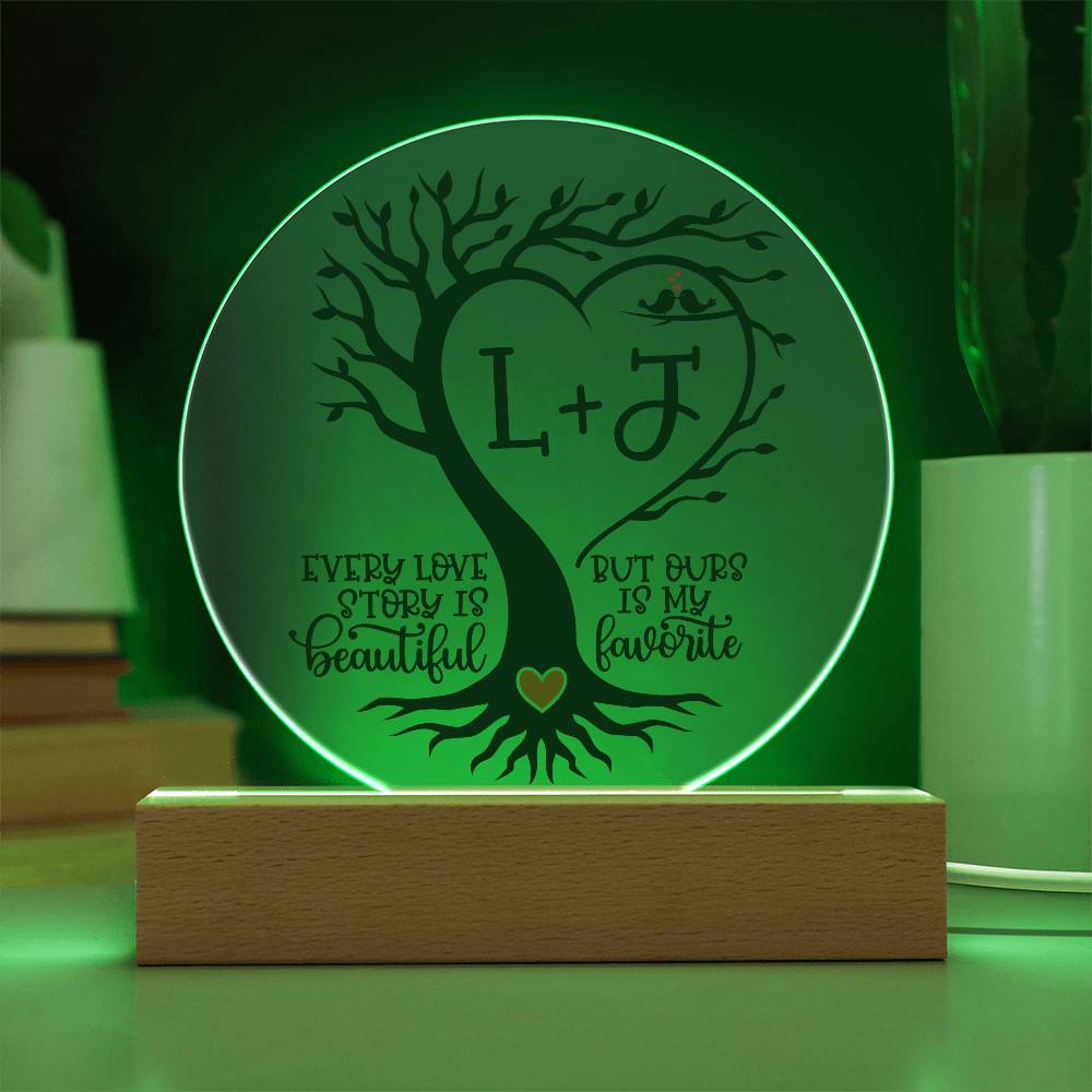 Personalized Our Love Story LED Lighted Plaque