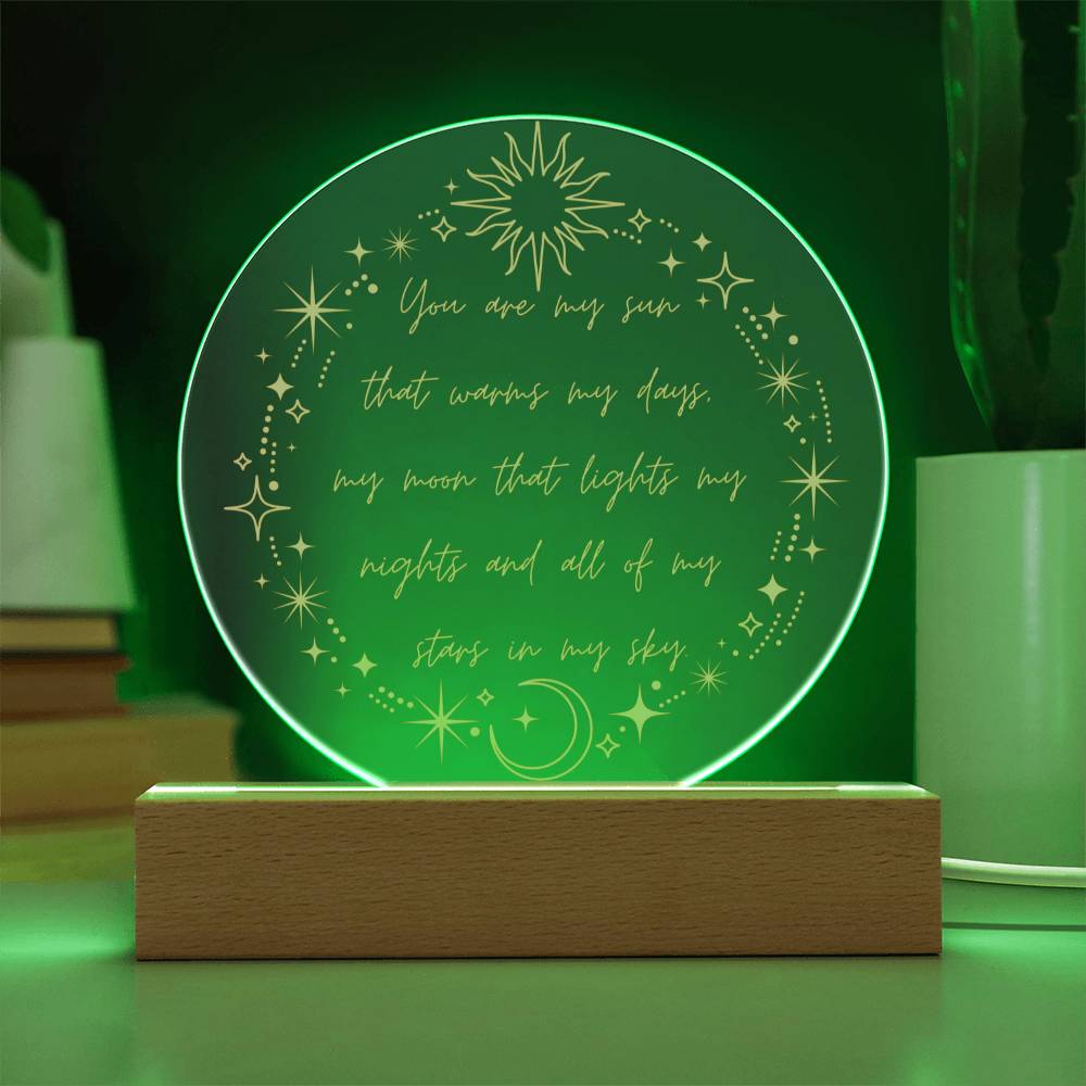 You Are My Sun Moon & Stars LED Lighted Plaque