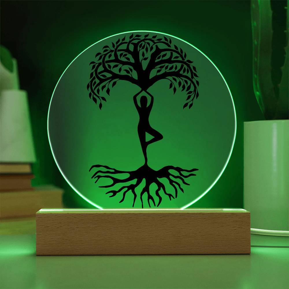 Yoga Buddha Tree LED Lighted Plaque