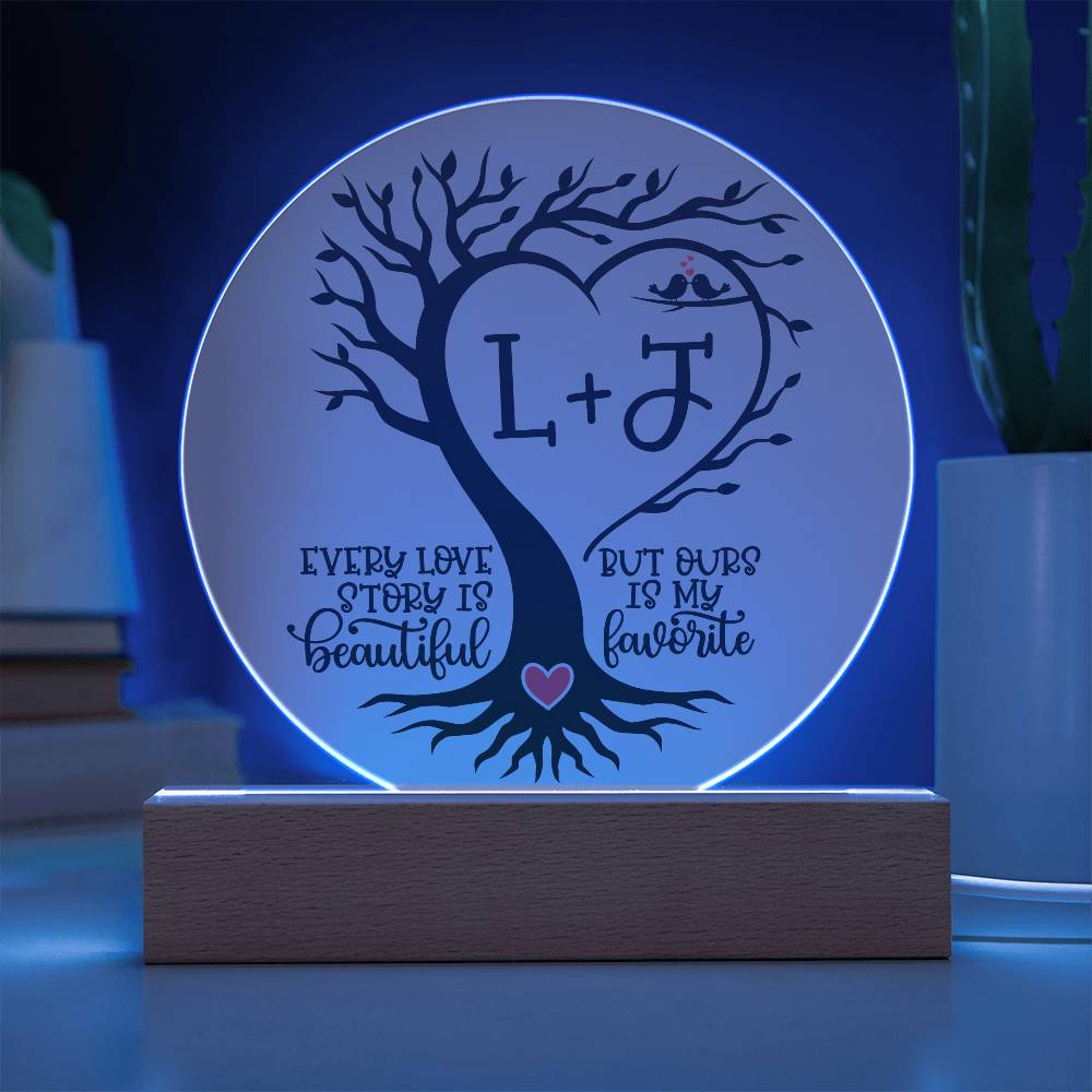 Personalized Our Love Story LED Lighted Plaque