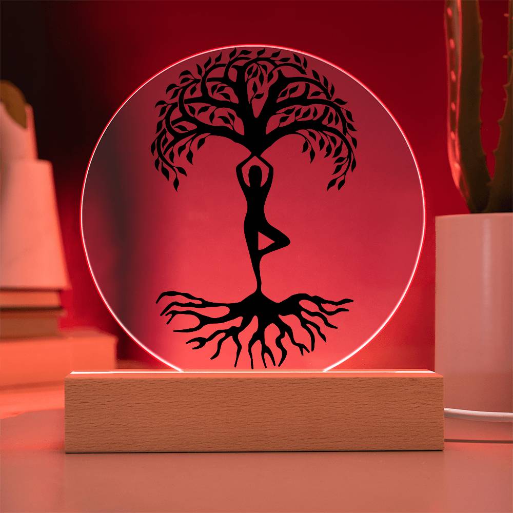 Yoga Buddha Tree LED Lighted Plaque