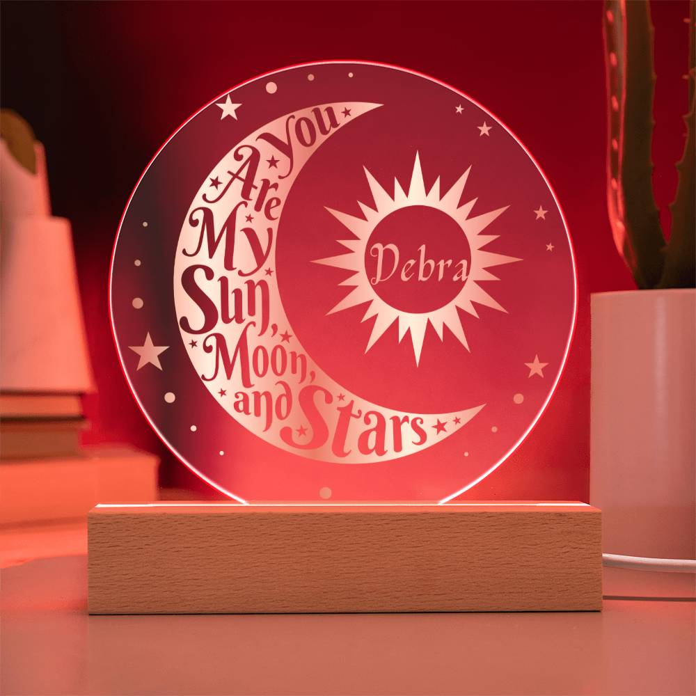 You Are My Sun Moon & Stars LED Lighted Plaque