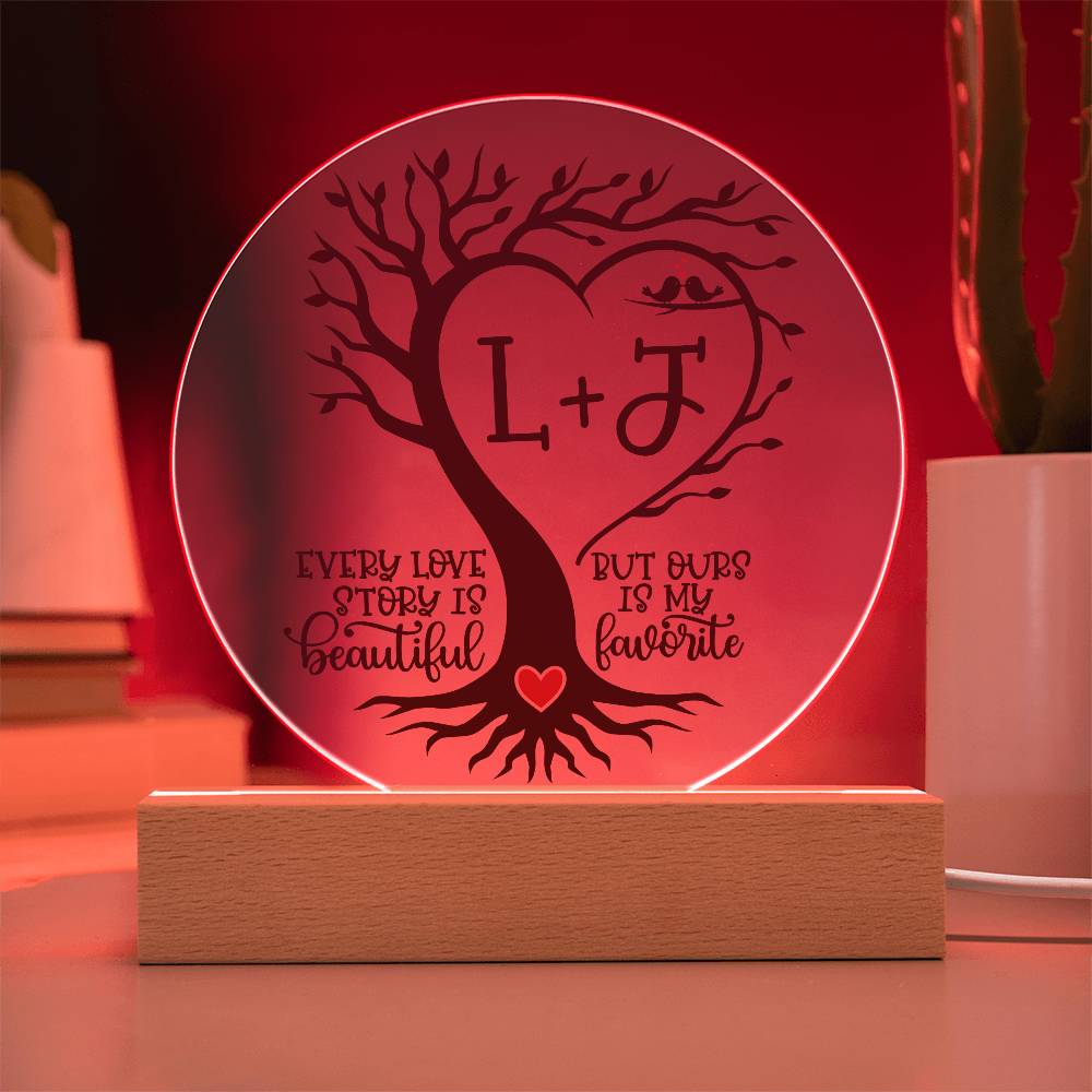 Personalized Our Love Story LED Lighted Plaque