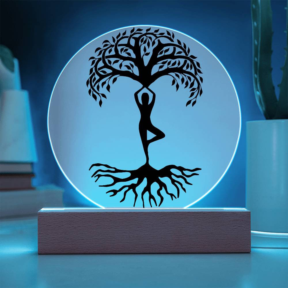 Yoga Buddha Tree LED Lighted Plaque