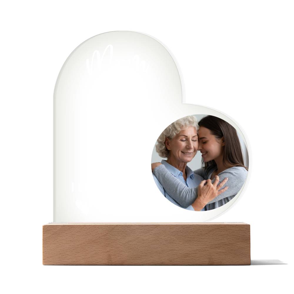 Mom Everything I am LED Lighted Heart Plaque