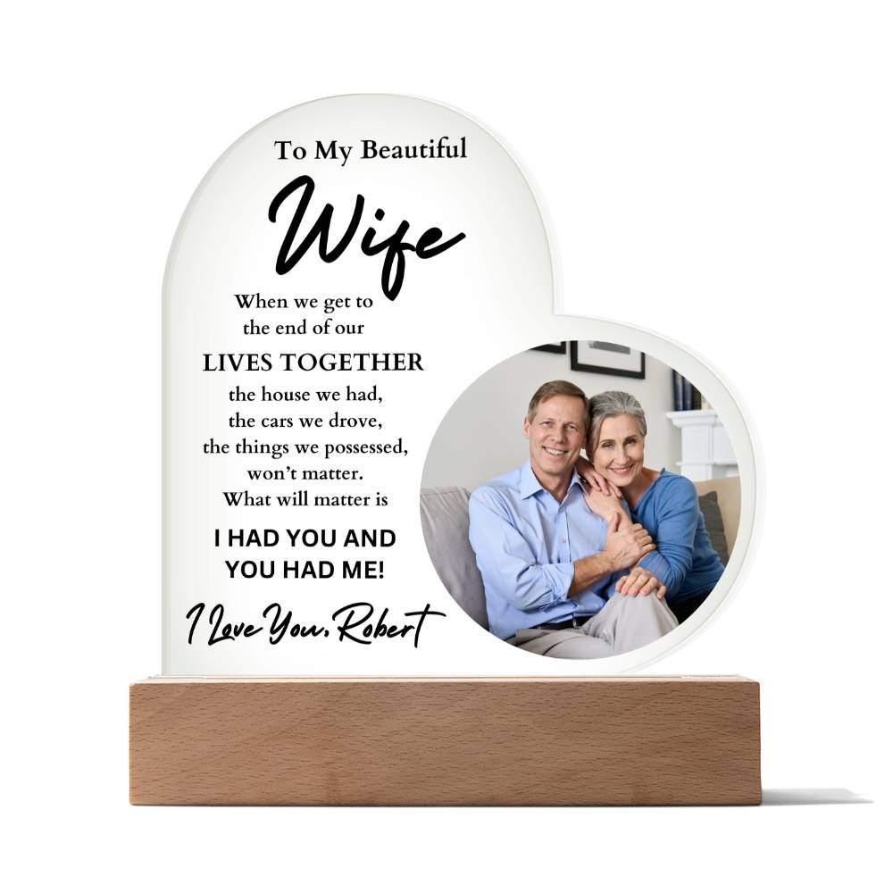 Personalized Photo LED Lighted Heart Plaque