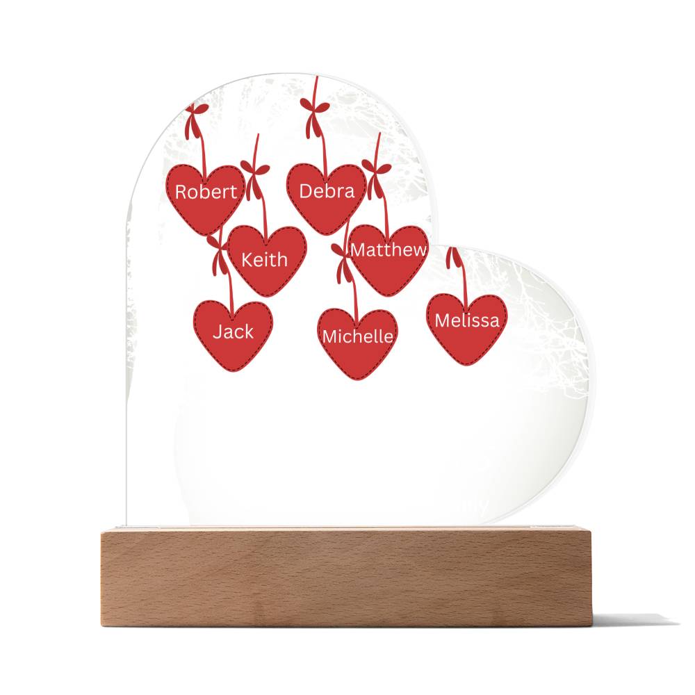 Personalized Together We Make A Family Tree LED Lighted Heart Plaque