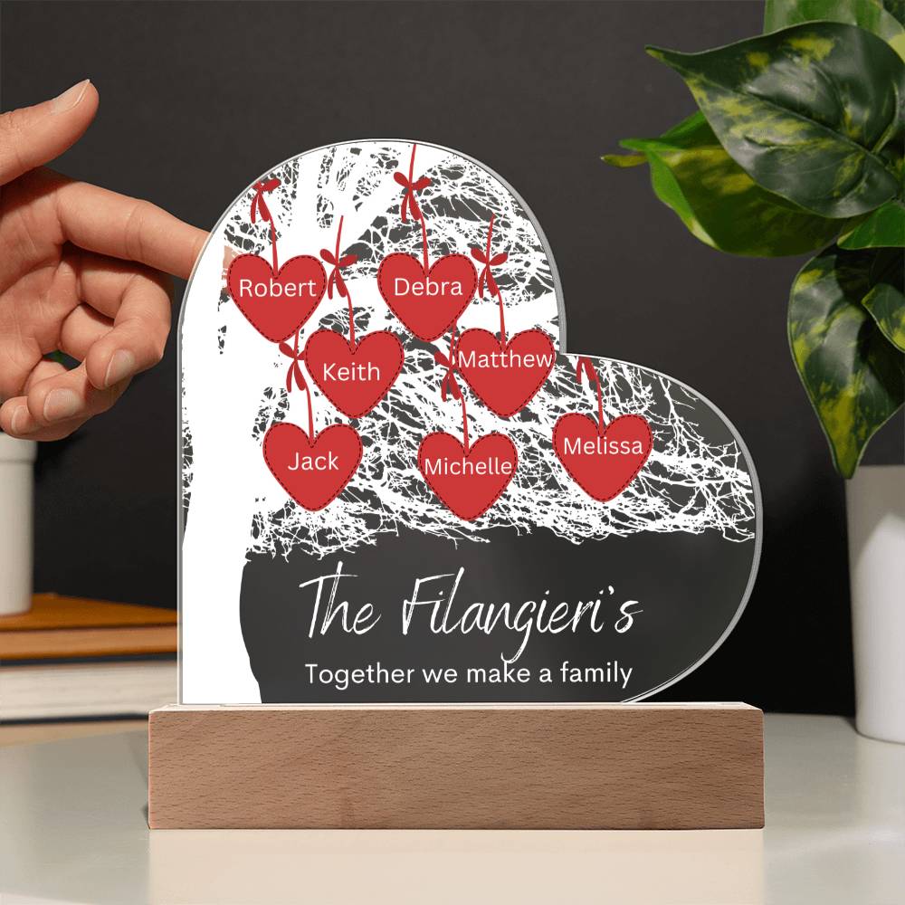 Personalized Together We Make A Family Tree LED Lighted Heart Plaque