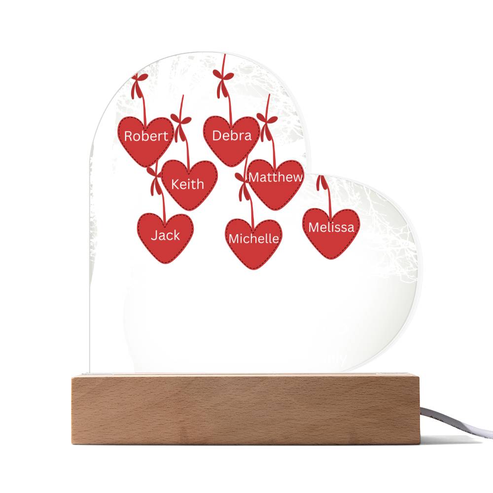 Personalized Together We Make A Family Tree LED Lighted Heart Plaque